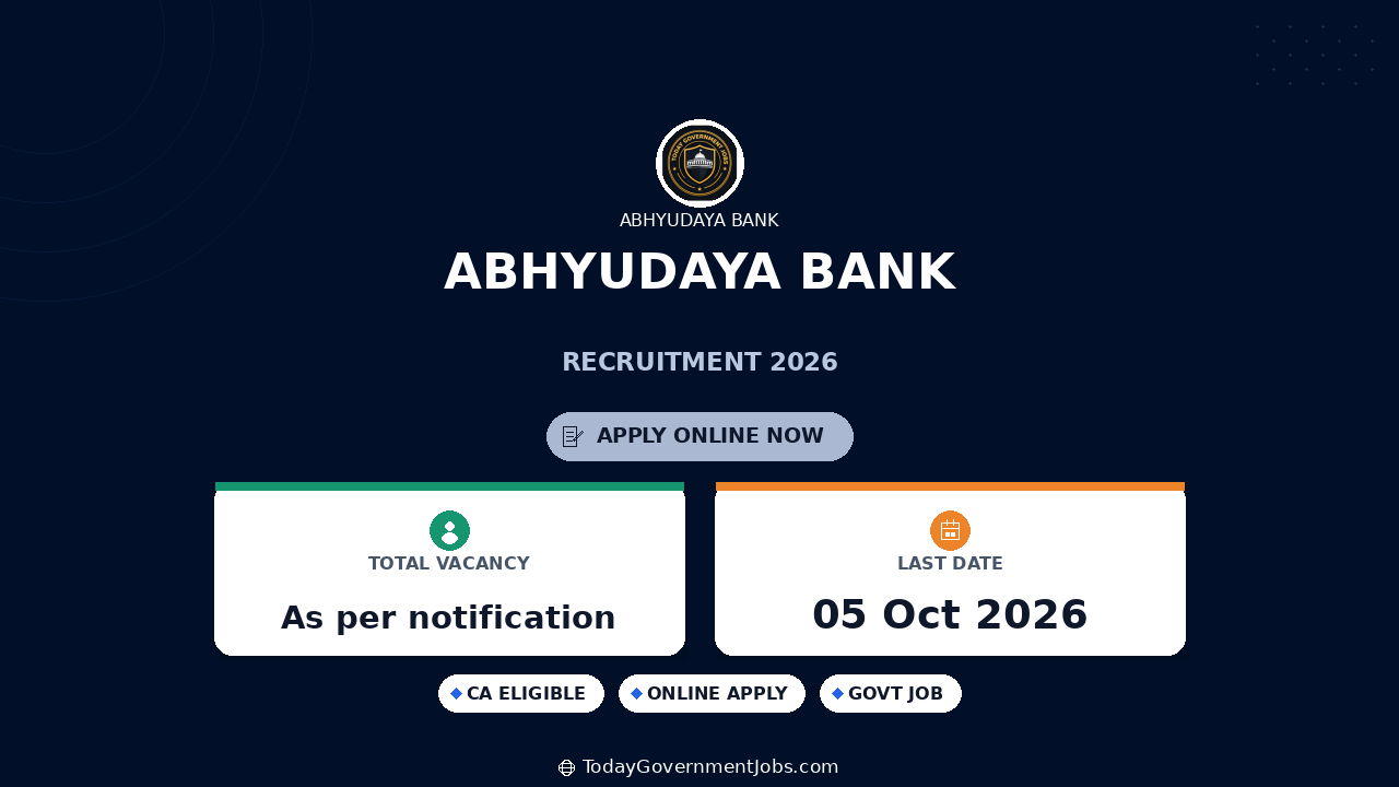 Abhyudaya Bank Recruitment 2026: Apply Online