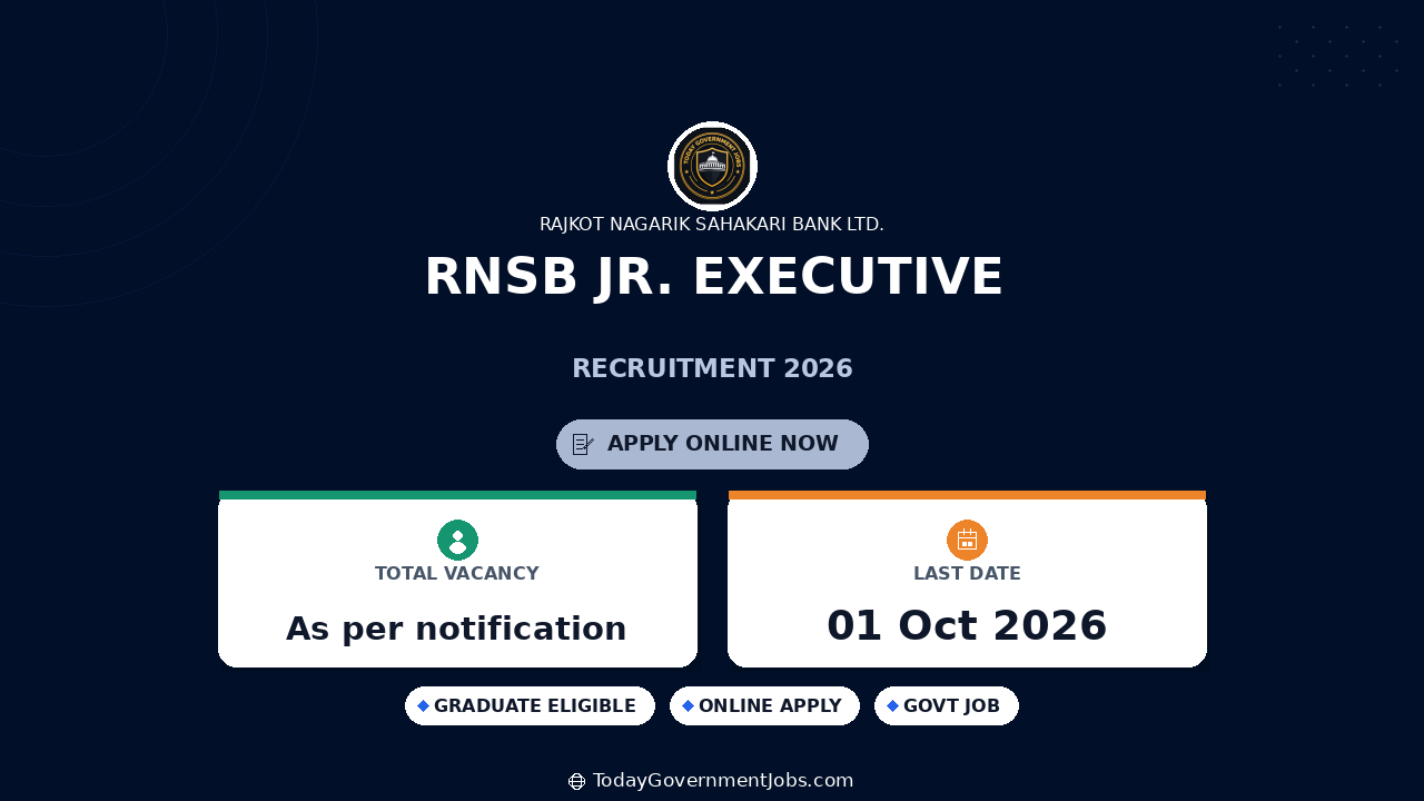 RNSB Jr. Executive Recruitment 2026: Apply Online
