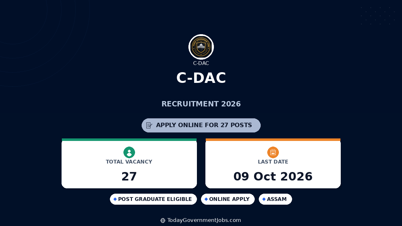 C-DAC Recruitment 2026: 27 Project Manager, Engineer Jobs