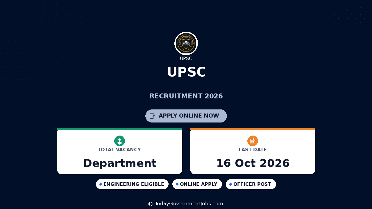 UPSC Recruitment 2026: 12 Law Officer, JTO, ALC Posts