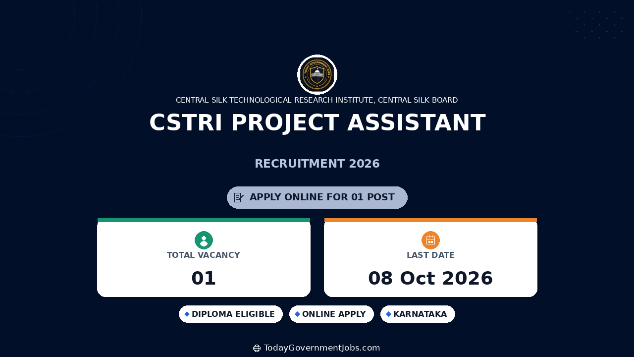 CSTRI Project Assistant Recruitment 2026