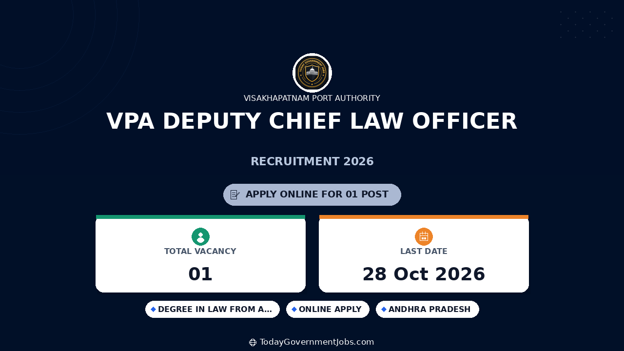 VPA Deputy Chief Law Officer Recruitment 2026