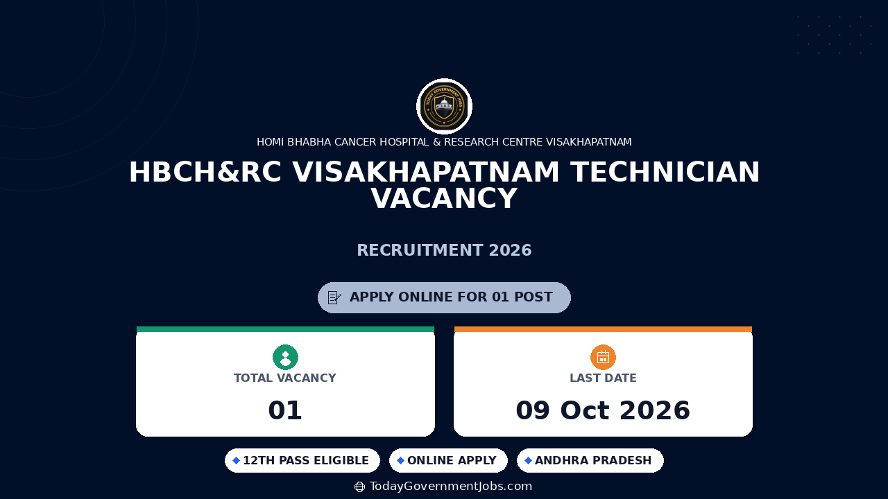 HBCH&RC Visakhapatnam Technician Vacancy 2026