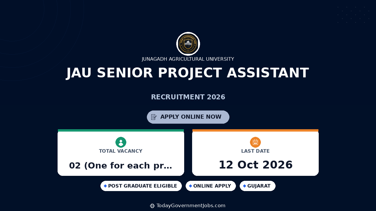 JAU Senior Project Assistant Recruitment 2026