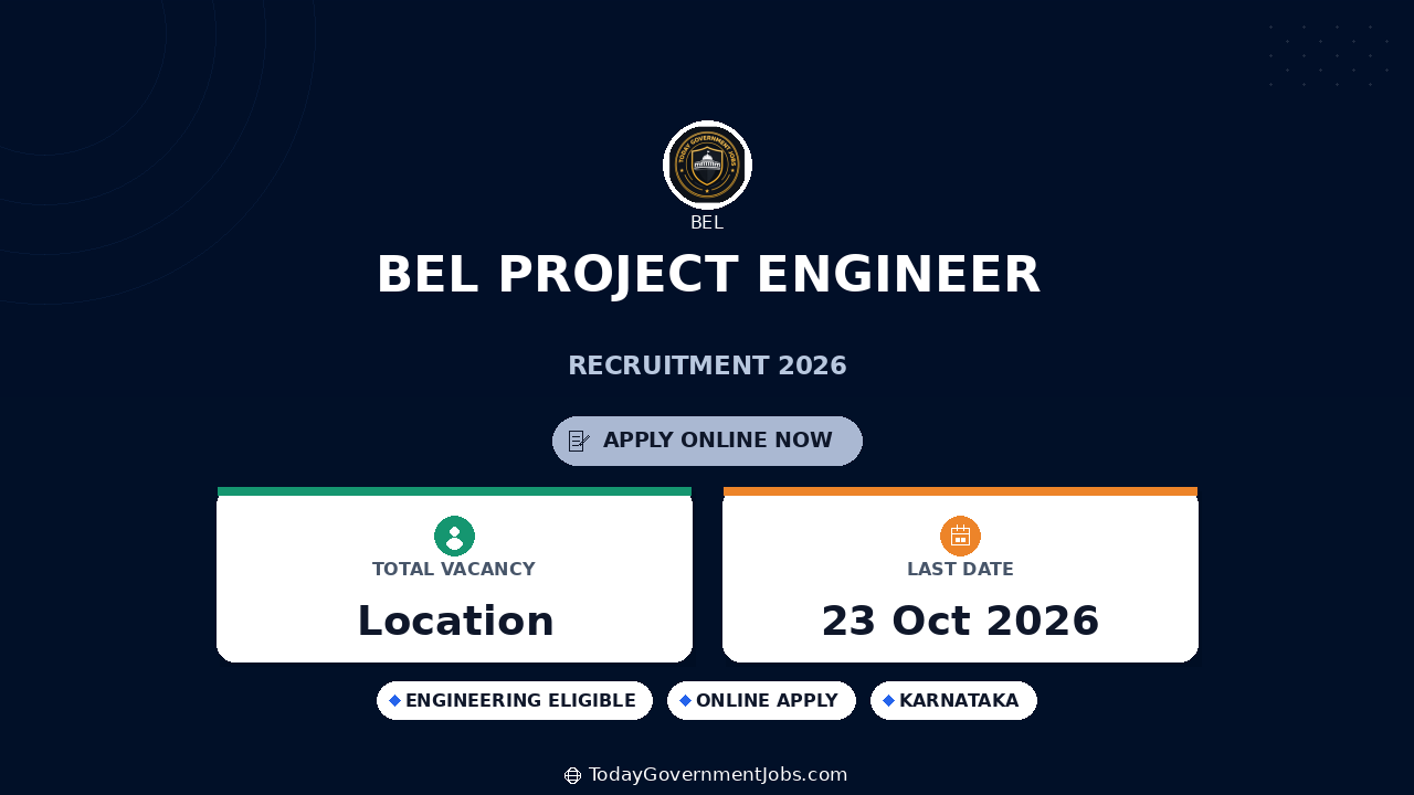 BEL Project Engineer Recruitment 2026: Apply for 14 Posts