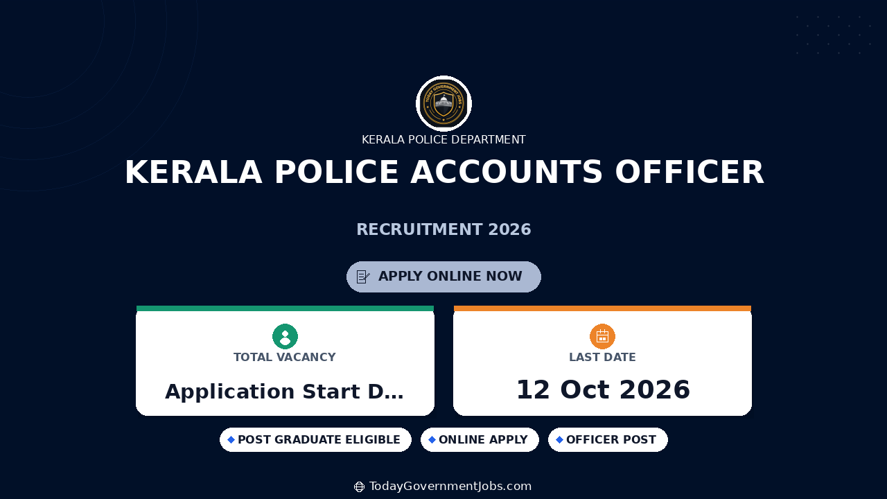 Kerala Police Accounts Officer Recruitment 2026