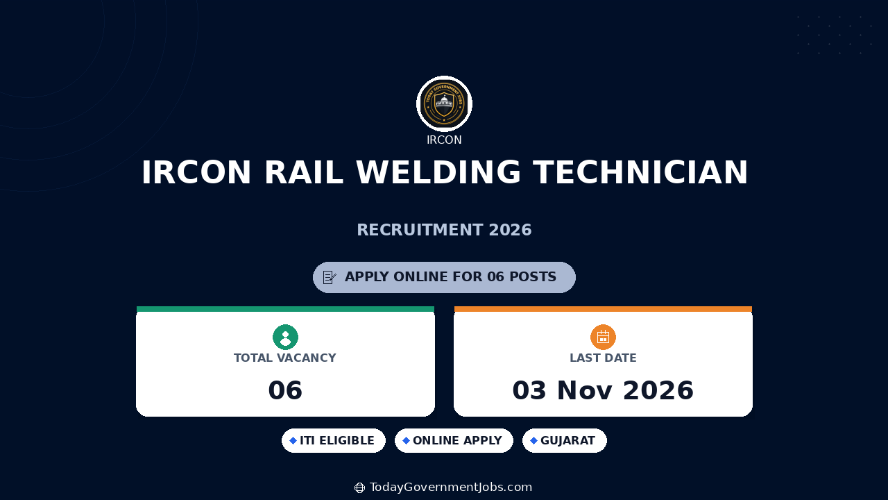 IRCON Rail Welding Technician Recruitment 2026