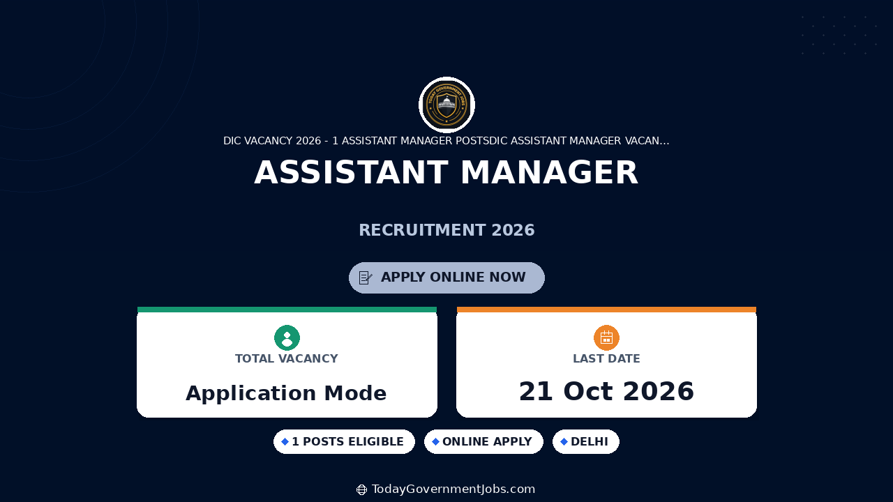Assistant Manager Recruitment 2026: Apply Online