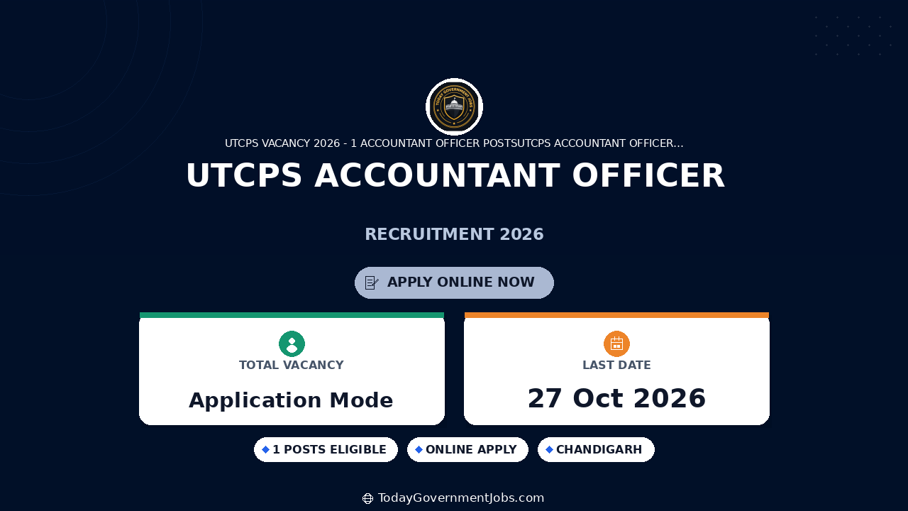 UTCPS Accountant Officer Recruitment 2026: Apply Offline