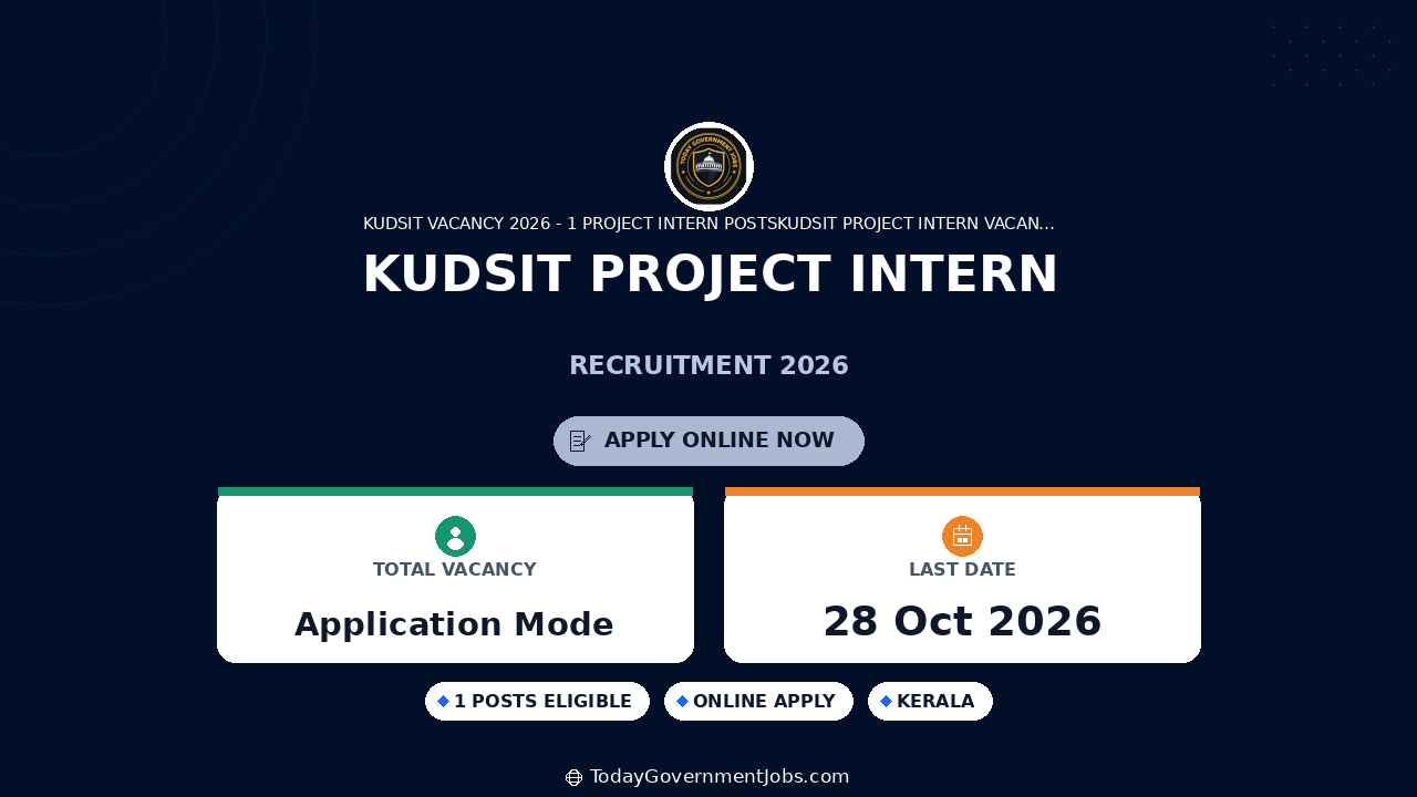 KUDSIT Project Intern Recruitment 2026: Apply Online