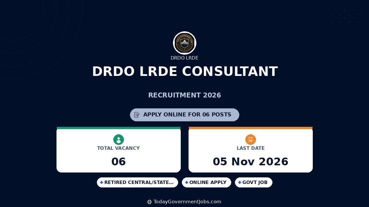DRDO LRDE Consultant Recruitment 2026
