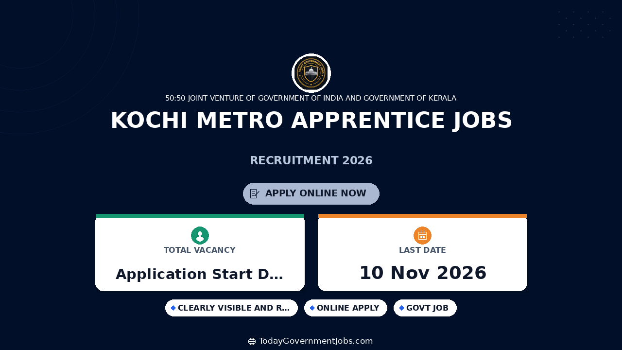 Kochi Metro Apprentice Jobs 2026
